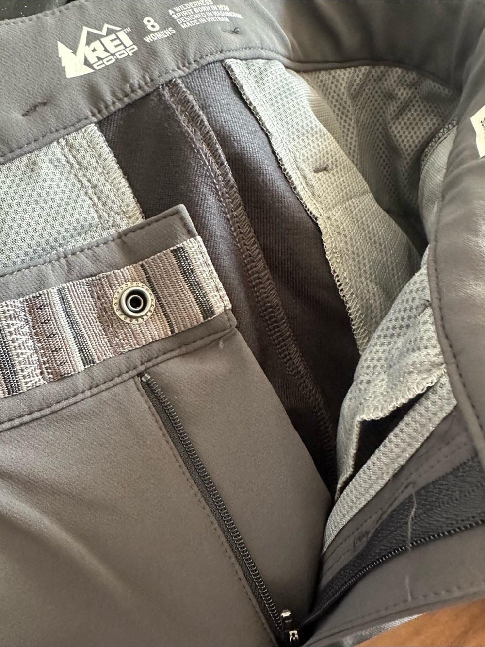 Women’s REI Co-op Semi Fitted Grey Belted Pants 8 - Picture 5 of 8